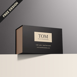 Boîte cadeau en carton rigide mat brillant avec logo personnalisé en feuille d'or recyclable, boîte magnétique pour sachets de thé, boîtes avec insert - Product Image 6