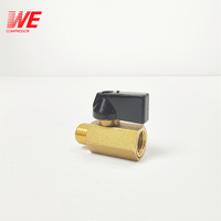 Mini vanne à bille en laiton filetée 1/8\", 1/4\", 3/8\", 1/2\" BSP mâle vers femelle, vanne d'arrêt d'huile pour compresseur d'air