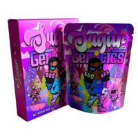 Sacs d'emballage refermables en Mylar anti-odeur avec boîte, personnalisables, imprimés, holographiques, pour bonbons, biscuits, jouets laser, aliments, 3,5g, 7g, 14g, 28g