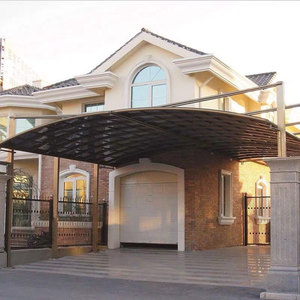 Abri de voiture moderne en métal pour extérieur, imperméable, en polycarbonate, avec toit en <span class=keywords><strong>aluminium</strong></span> et acier, pour parking extérieur - Product Image 1