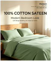 Parure de lit luxueuse en satin 100% coton 60S, draps en coton biologique
