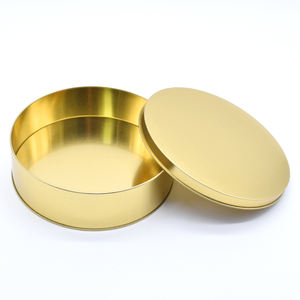 Lata de Galletas y Pasteles Dorada de Grado Alimenticio, 6.5 x 2 Pulgadas - Product Image 1