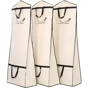 Custom Logo Portable Foldable Bridal Dust Long Dress Cover Wedding Gown Garment Bag For Storage