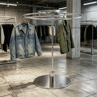 Présentoir rotatif circulaire en métal pour magasin, pour foulards, châles, vêtements, robes, jeans, chemises, tapis et moquettes
