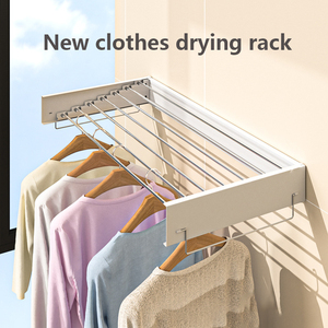Offre Spéciale Heavy Duty 5 Tiges Type Caché Étendoir À Linge Pliable Étendoir À Linge Mural Pliable - Product Image 2