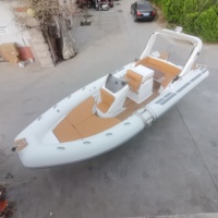 Hypalon Sport Cabine Cruiser Rigide Passager Fibre De Verre Coque Plancher Aéroglisseur Canoë Nervure Bateau Gonflable Bateau De Pêche