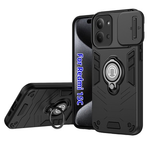 Funda de teléfono móvil con soporte de anillo para cámara de lente para Redmi 15C 14C Note 15 Pro Note 14 Pro + A5 A3 2 en 1 TPU PC cubierta anticaída - Product Image 1