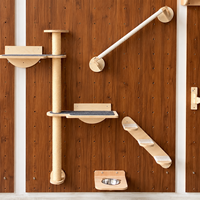Composants d'arbre à chat mural, ensemble d'étagères murales modulaires pour chat, griffoir en sisal, mobilier d'escalade pour chat DIY, vente en gros OEM