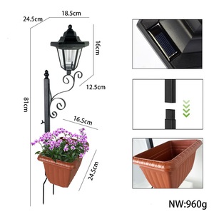 Farol Solar LED de Pie con Maceta para Caminos, Jardines, Céspedes, Parques, Puertas, Hoteles, Villas, Restaurantes y Paisajes Exteriores - Product Image 4