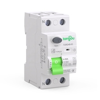 Disjoncteur différentiel RCCB RCD pour borne de recharge de véhicule électrique DC, 2P 63A 30mA Type B 10KA, montage sur rail DIN, protection contre les fuites à la terre TONGOU