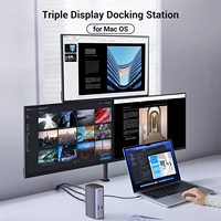 Base de Conexión UGREEN con Triple Pantalla 12 en 1, USB C 8K, Base de Conexión para MacBook con Carga PD de 100W
