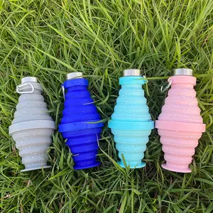 Promotional gift camping collapsible round water jug 2020 bottle silicon mold canteen water bottle