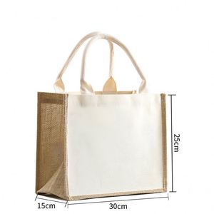 Sac en toile de jute réutilisable et écologique, personnalisé avec logo, style bouton, pour cadeaux d'entreprise et d'affaires, vente en gros - Product Image 5