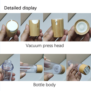 Conteneur réutilisable en bambou flacons à pompe sans air avec bord en bambou pour l'huile essentielle Lotion emballage de soins de la peau - Product Image 2