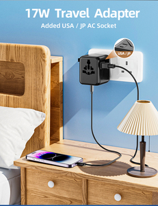 Adaptador de Viaje Universal Worldplug con Puertos USB, Adaptador de Enchufe Internacional <span class=keywords><strong>para</strong></span> Laptop, Auriculares, Función PD <span class=keywords><strong>para</strong></span> Viajes - Product Image 4