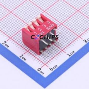 BP04LR DIP Switch Through hole Component (THT) Switch Single Pole Single Throw 4 2.54mm 25mA - Product Image 1