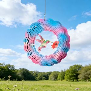 Nuevo y Creativo Molinillo de Viento Giratorio de Acero Inoxidable de 18 cm con Acabado Brillante para Decoración de Mariposas Mandala, para Colgar en el Jardín - Product Image 2