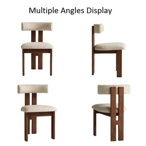 Chaises de salle à manger en bois massif rembourrées en velours de style <span class=keywords><strong>scandinave</strong></span> moderne, design nordique de restaurant, <span class=keywords><strong>chaise</strong></span> de salle à manger latérale en cuir - Product Image 2