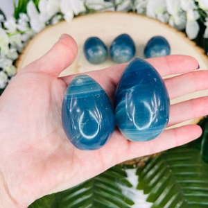 Venta al por Mayor de Piedras de Ónix Azul de Primera Calidad, Cristales Pulidos Naturales para Decoración del Hogar y Regalos de Pascua - Product Image 6