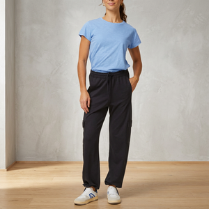 Camiseta de Jersey de Manga Corta con Cuello Redondo y Color Sólido Informal para Mujer |   Camiseta Básica Suave, Transpirable y Ecológica para Uso Diario - Product Image 1
