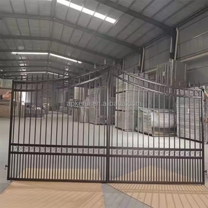 Стильные ворота на заказ, новый дизайн, большие кованые ворота, популярный дизайн, декоративные стальные или алюминиевые ограждения и ворота - Product Image 3