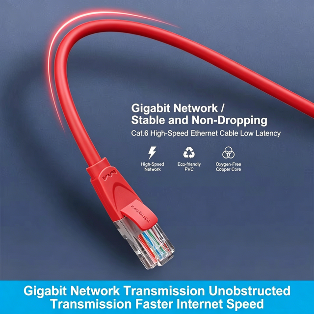 Anti-Signal Interference Cat5E Cat6 Flat RJ45 Cable Smooth High Speed Data Transmission