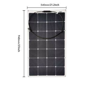 แผงโซลาร์เซลล์แบบยืดหยุ่น 100W สำหรับรถยนต์ เรือ พลังงานเคลื่อนที่ ระเบียงบ้าน โซลูชั่นพลังงานแสงอาทิตย์แบบออฟกริด - Product Image 1