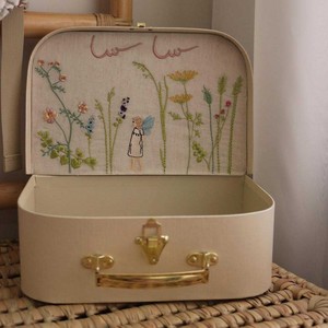 Caja de Recuerdos para Bebé Recién Nacido con Forma de Maleta de Cartón, Bordado de Animales y Flores, Caja de Regalo para Zapatos y Juguetes para Baby Shower con Logotipo - Product Image 2