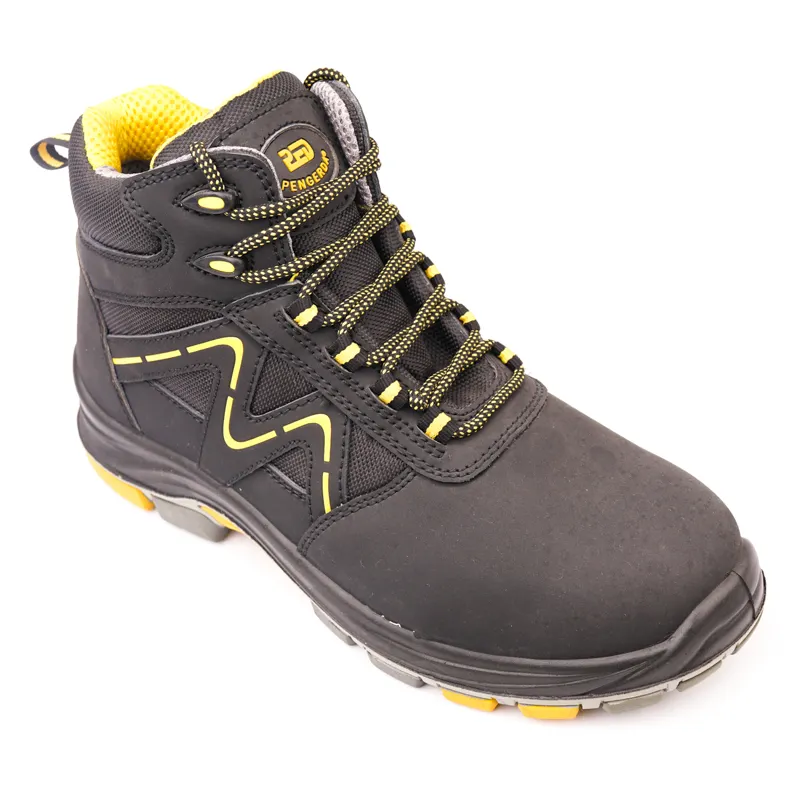 Best Selling Lightweight Steel Toe Anti-smashing Hiking Boots Nubuck Leather Safety Footwear