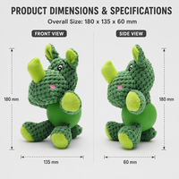 Jouet pour chien en peluche, rhinocéros de dessin animé, jouet à mâcher en latex souple pour chiens de petite et moyenne taille