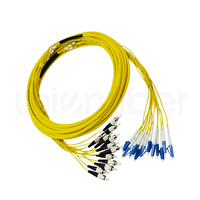 Cable de Conexión de Fibra Óptica Unionfiber FC a LC SM OS2 4/6/8/12 100m Multifibra, Tipo Fanout Plano