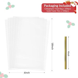 Cellophane Gift Bags 6x18 Inch Clear Wine Bottle <b>Wrap</b> With Twist Ties For Party Favors - Product Image 2