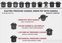 Cuisinière électrique multifonctionnelle à pression élevée avec contrôle numérique LED programmable en usine, pression de cuisson de 0 à 70 kPa, avec poignée