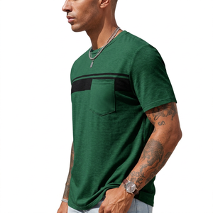 Camisetas de punto estampadas para hombre, transpirables, ecológicas, de 240 gramos, estilo casual con contraste, nueva moda 2025, antipilling, para venta en línea - Product Image 5