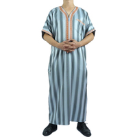 Robes à rayures en coton et lin pour hommes, vêtements islamiques, brodés, Caftan, Jilabiya, hajeji Jubah, nouvelle collection,