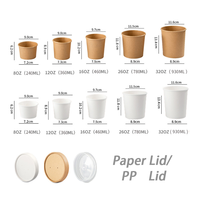 16oz 24oz 32 oz meilleurs bols à soupe en papier noir avec couvercles pour aliments chauds récipient alimentaire en feuille d'or bols à salade jetables en papier