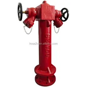 Válvula de hidrante de 2 vias DN100, válvula de hidrante de chão de 4 polegadas, entrada de flange BS4504, pilar de hidrante BS750