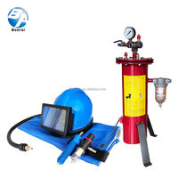 Casque de sablage à base d'oxygène avec filtre respiratoire au charbon actif, filtration 0,01 µm pour le sablage