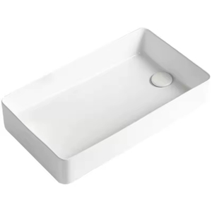Lavabo de salle de bain rectangulaire moderne en céramique blanche à poser sur comptoir, avec montage monotrou pour robinet, idéal pour les projets hôteliers et <span class=keywords><strong>d</strong></span>'appartements - Product Image 5