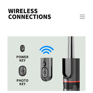 新製品L13ポータブルワイヤレス自撮り棒三脚スタンド一脚リモコン携帯電話用見えない拡張可能な自撮り棒 - Product Image 4