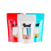 Pochette Doypack en Papier Kraft avec Fenêtre, Anti-humidité, Thermoscellable, pour Aliments pour Animaux, Fruits Séchés, Thé aux Fruits, Snacks, Chewing-gum, Gelée