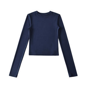 Camisetas de Rayón para <span class=keywords><strong>Mujer</strong></span>, Corte Ajustado, Estampadas, Manga Larga, Venta al Por Mayor, Camisetas Básicas Casuales - Product Image 2