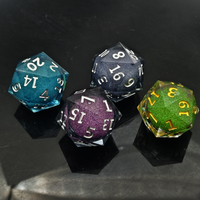 Personnalisé D20 Liquide Noyau Géant Résine Dés 55MM Polyèdre Jeu De Société Accessoires RPG Dragon City Sharp Edge Gemstone Coloré