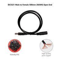 Câble d'alimentation DC5521 mâle-femelle en cuivre pur de haute qualité pour mini-scelleuse, 20AWG, 0,5 m