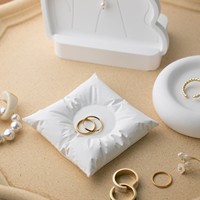 Gipsum putih gaya Nordic baki Perhiasan & Display piring lingkaran/bentuk persegi penyimpanan kreatif anting foto Prop latar belakang