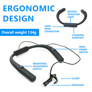डाक्यूटरी 3w एलईडी डेंटल लाउप हेडलैम्प मेडिकल सर्जिकल ल्यूपस रिचार्जेबल सिर प्रकाश, दंत चिकित्सक दूरबीन के लिए बैटरी के साथ - Product Image 3