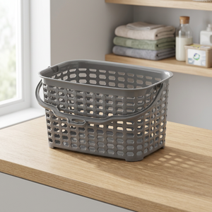 Panier de rangement multifonctionnel en plastique gris alvéolé écologique pour pinces à linge, organisateur de buanderie, style coloré CATEEM - Product Image 2