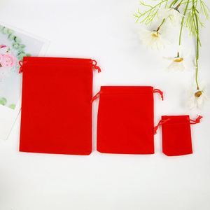 Bolsa de Terciopelo Rojo Estilo Europeo con Cordón, para Regalos de Boda, Dulces, Joyería de Jade, Accesorios, Bolsa Pequeña de Terciopelo - Product Image 5