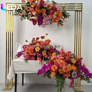 LEDA 2024 Fleur artificielle la plus vendue pour la décoration de mariage, boule de fleurs de couleur orange - Product Image 2