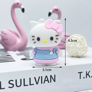 Porte-clés en silicone 3D Hello Kitty mignon, pendentif de sac en forme de chat KT de dessin animé Kawaii, cadeau pour filles - Grande Vente - Product Image 5
